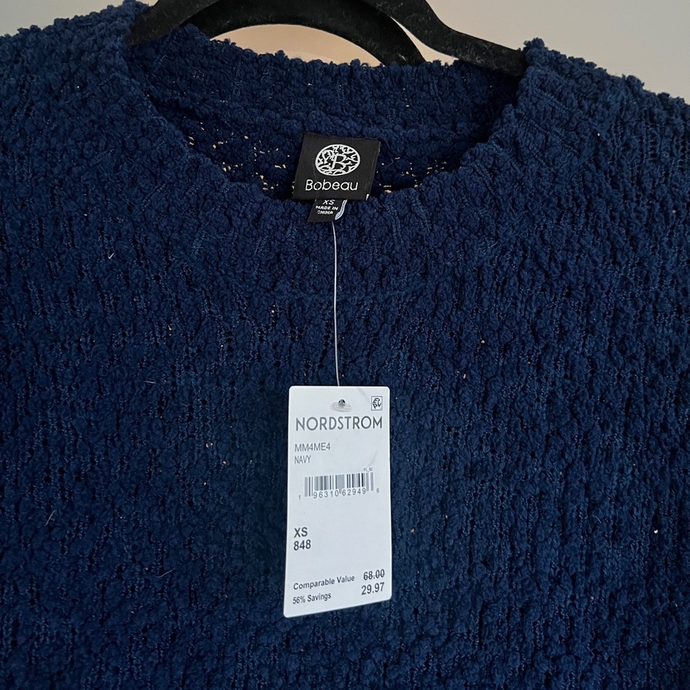 NWT babeau navy thick knit sweater